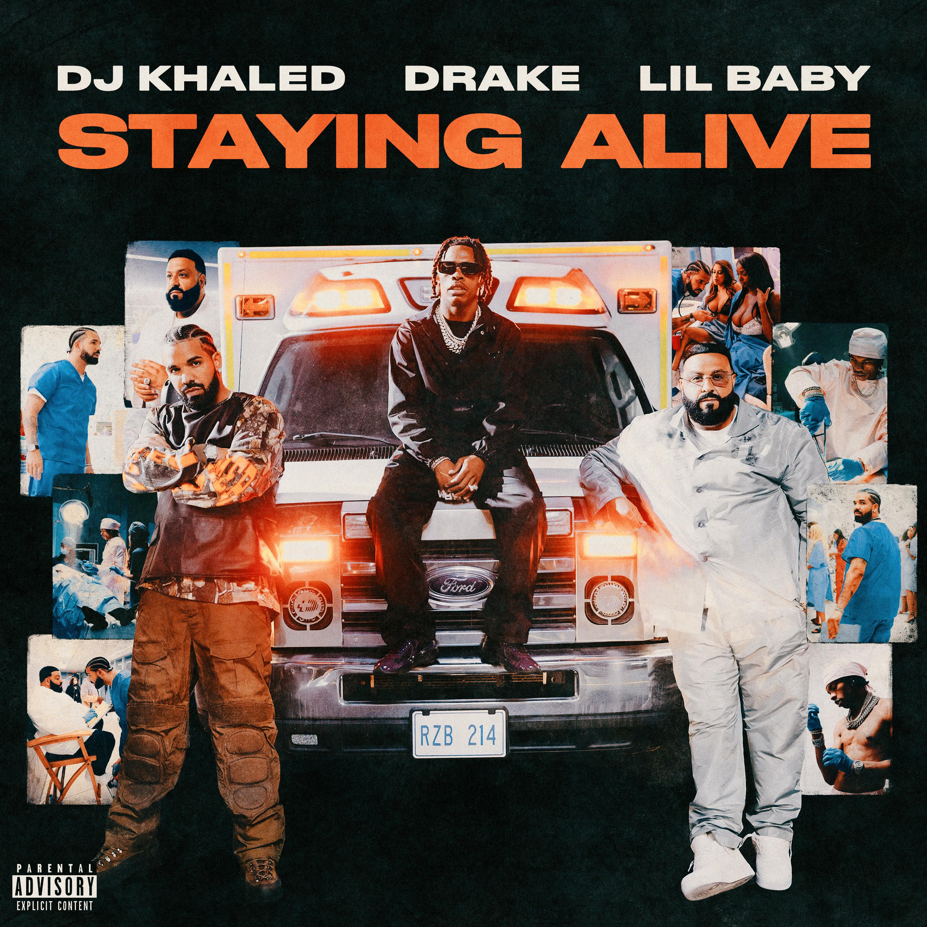 DJ Khaled - STAYING ALIVE (feat. Drake & Lil Baby) : r/freshalbumart