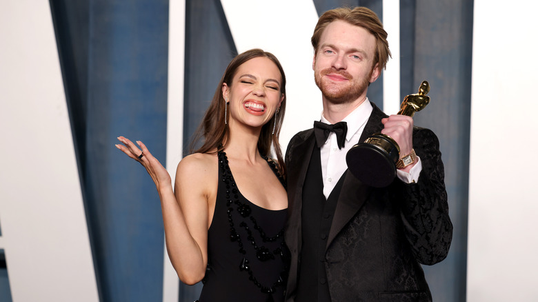 Finneas and Claudia Sulewski at the Oscars
