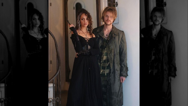 Finneas and Claudia Sulewski dressed up in Harry Potter costumes