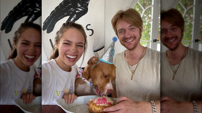 Finneas and Claudia Sulewski with their dog