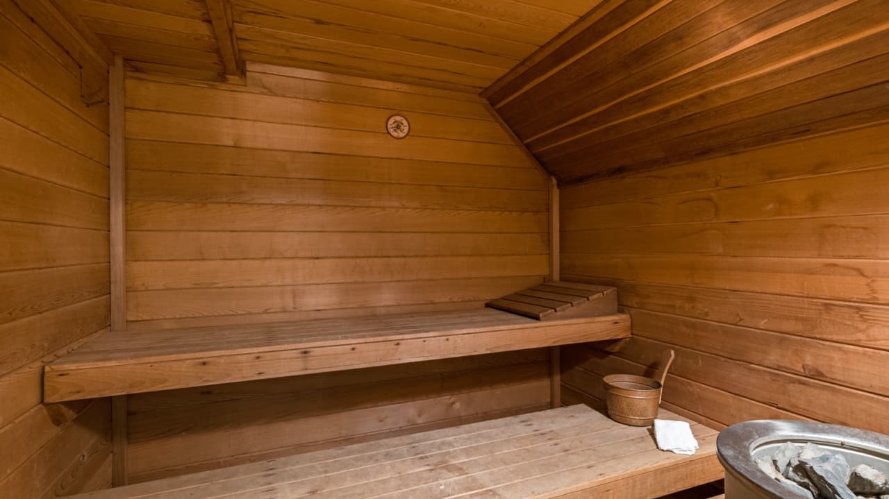 There's a sauna among the property's many amenities.