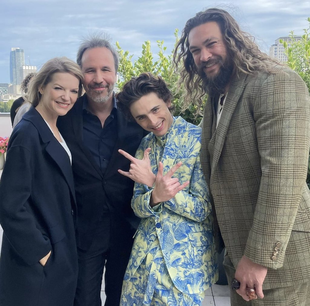 Timothée Chalamet Updates on X: "Timothée Chalamet, Jason Momoa, Denis Villeneuve and Tanya Lapointe at the #Dune photocall in London! https://t.co/QBguIPMfiG" / X