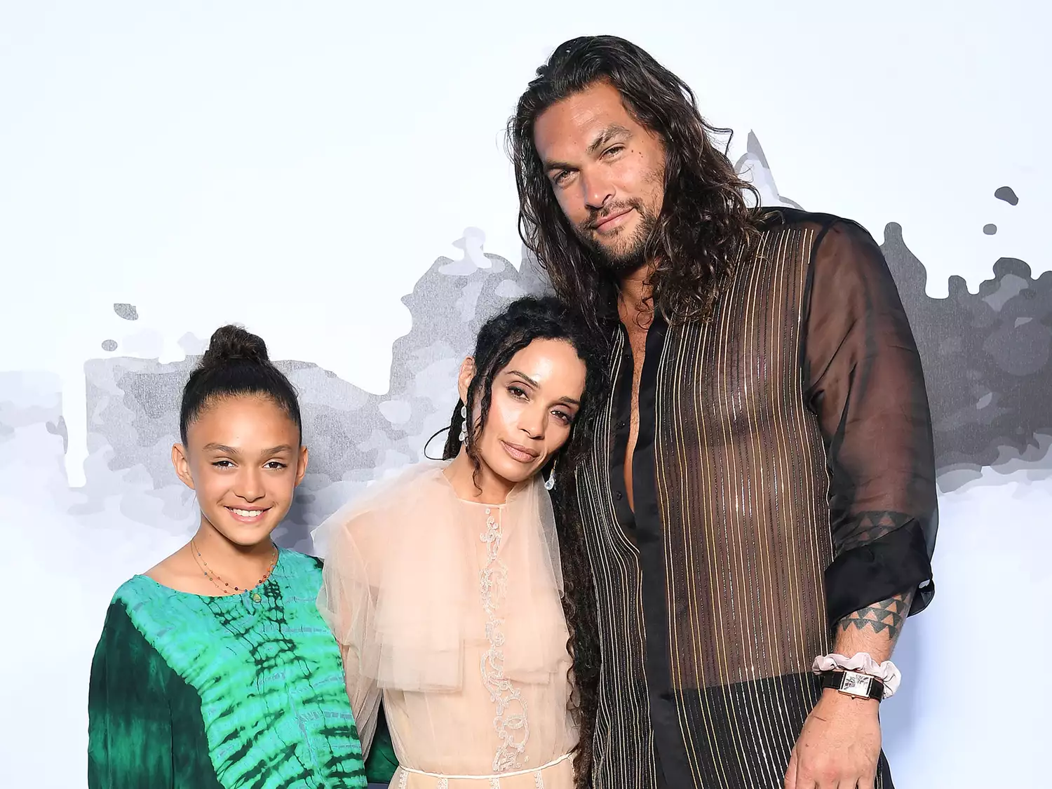 Lola Iolani Momoa, Lilakoi Moon and Jason Momoa attend the Cocktail at Fendi Couture Fall Winter 2019/2020 on July 04, 2019 in Rome, Italy