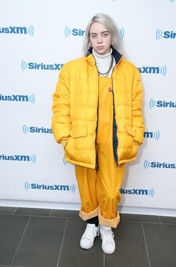 Billie Eilish Yellow Jacket | Billie eilish, Yellow outfit, Celebrity outfits