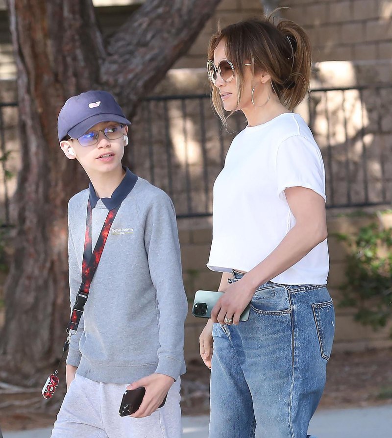 Jennifer Lopez Attends Daughter Emme's Baseball Game With Son Max