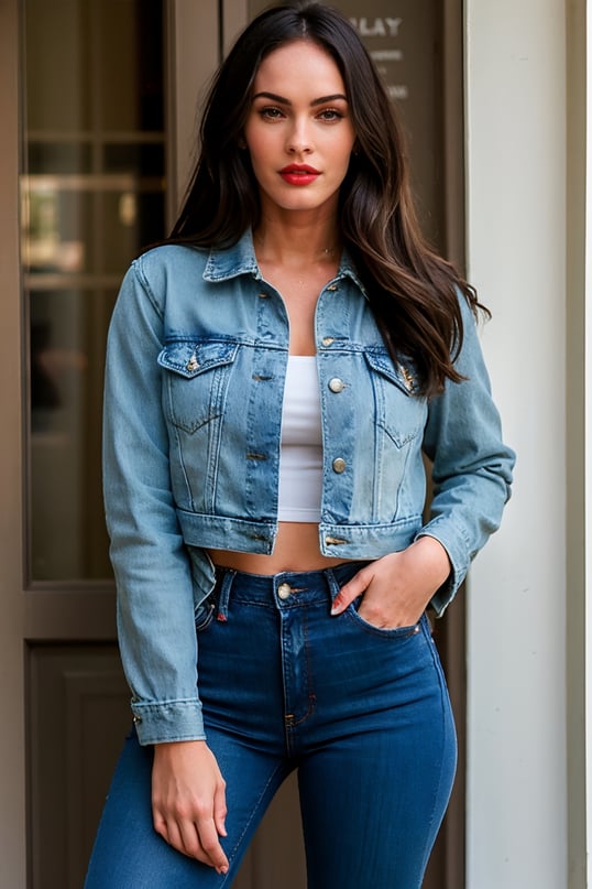 Megan Fox jeans and denim jack | Tensor.Art