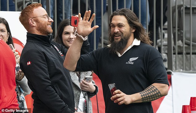 Joyous: Jason was thrilled as the All Blacks Sevens prevailed in by a score of 26-21