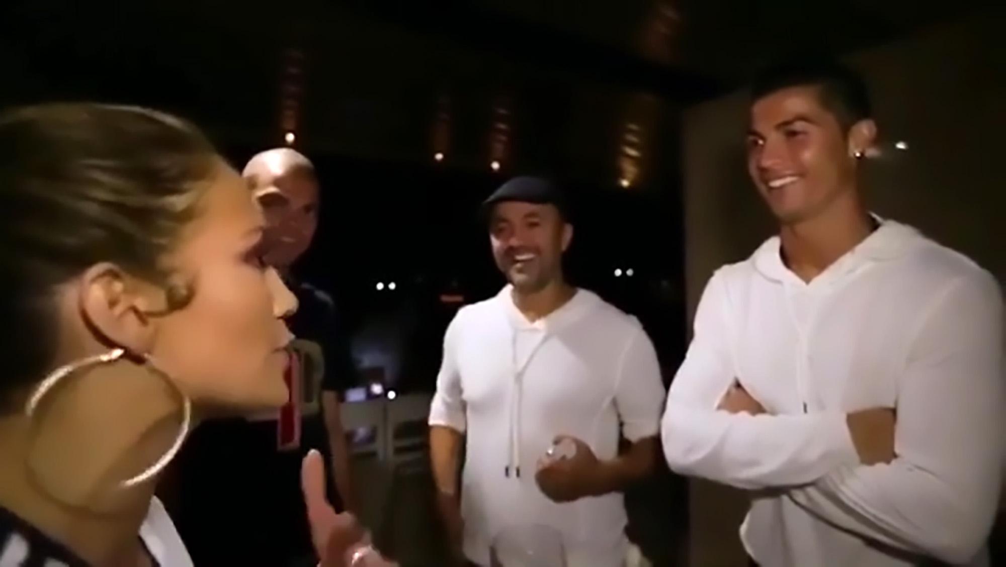 Jennifer Lopez tells Cristiano Ronaldo that her cousin is a big fan