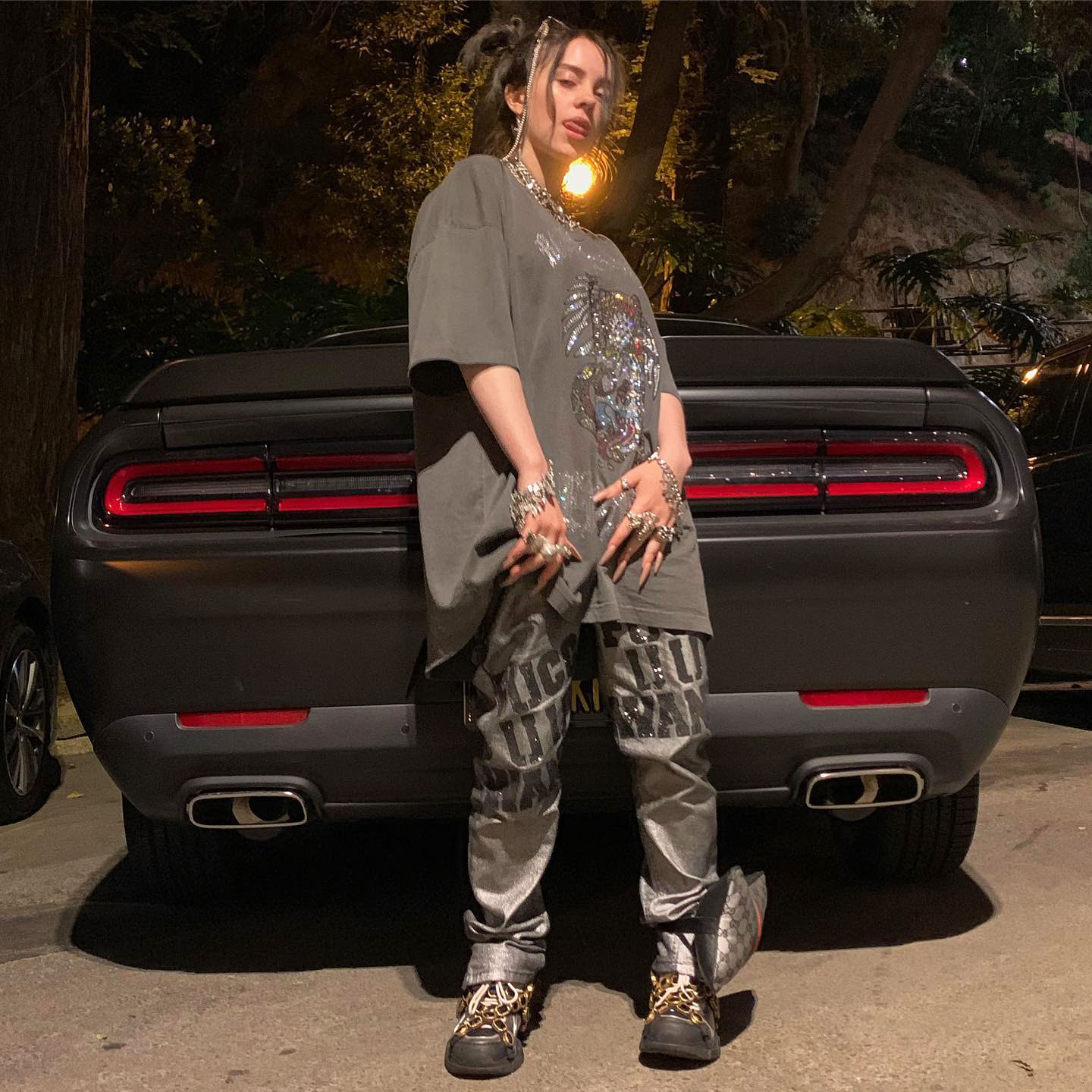 Billie Eilish and her Dodge Challenger SRT