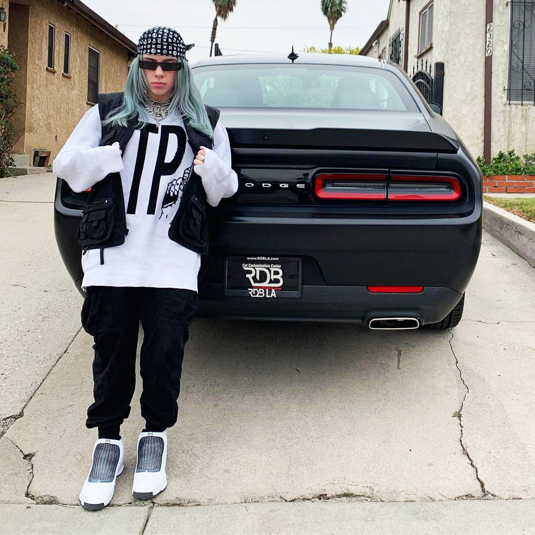 Billie Eilish and her Dodge Challenger SRT