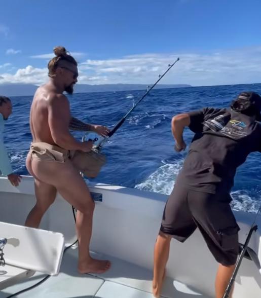 Jason Momoa bares all in tiny loincloth on fishing trip