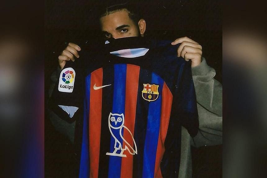 Barcelona celebrate rapper Drake with shirt logo in Clasico | The Straits Times