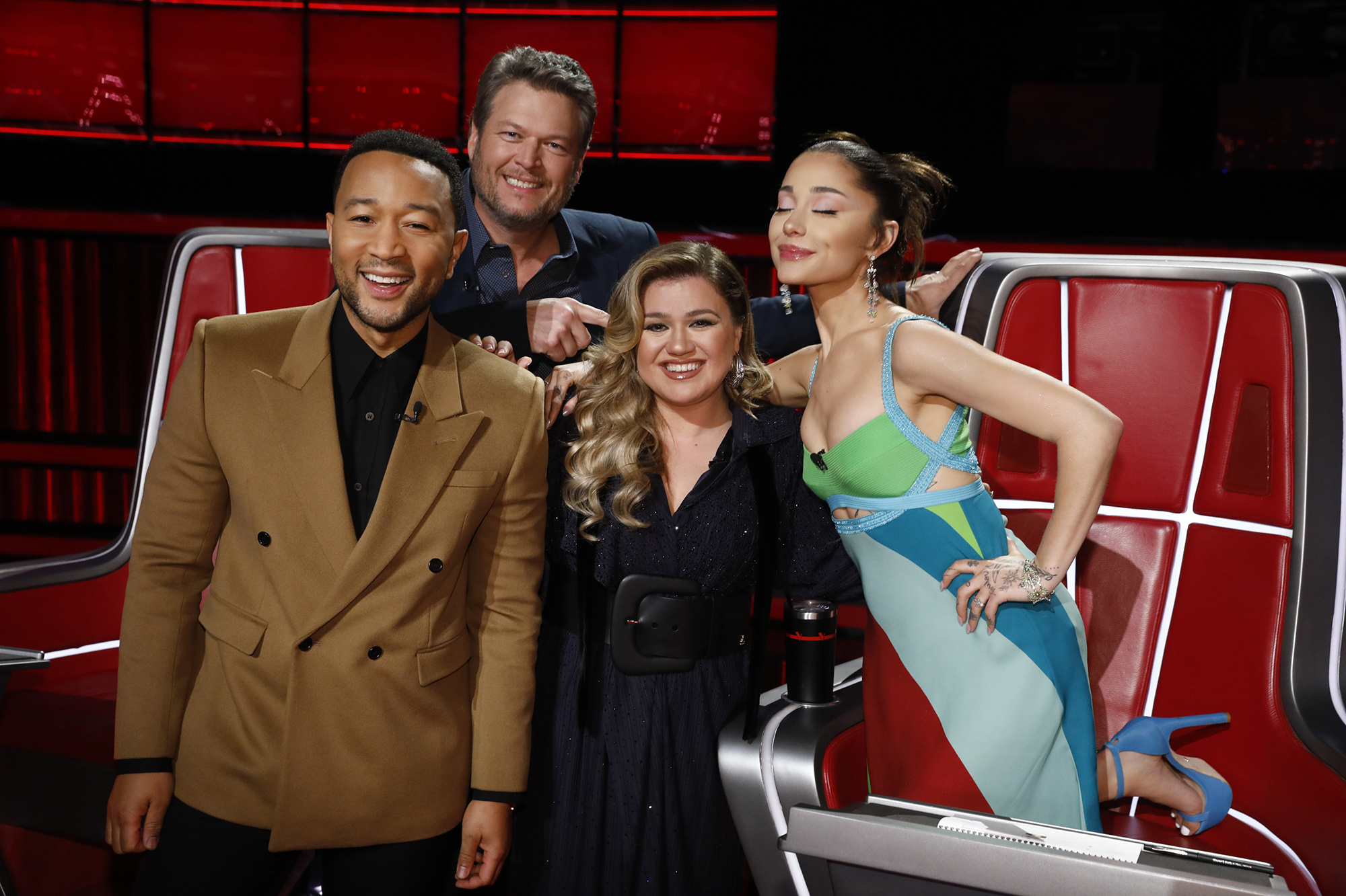 John Legend, Blake Shelton, Kelly Clarkson and Ariana Grande