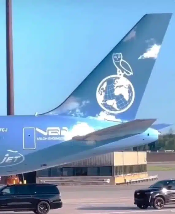 Drake private jet customized by Virgil Abloh