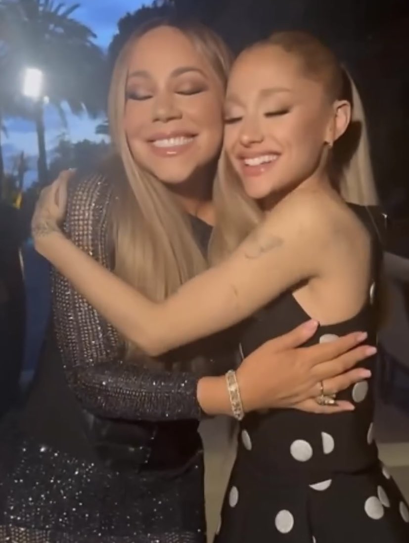 Pop Crave on X: "Mariah Carey and Ariana Grande hugging in video shared following the release of the “yes, and?” remix. https://t.co/YfHUSEjbQL" / X