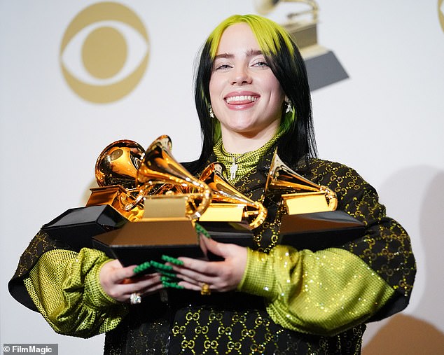 Music maker: Billie is a multi-millionaire with numerous Grammy wins under her belt