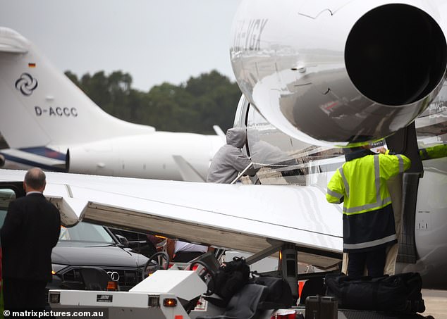 She put her comfort first as she opted for a laidback outfit while boarding the luxury private jet