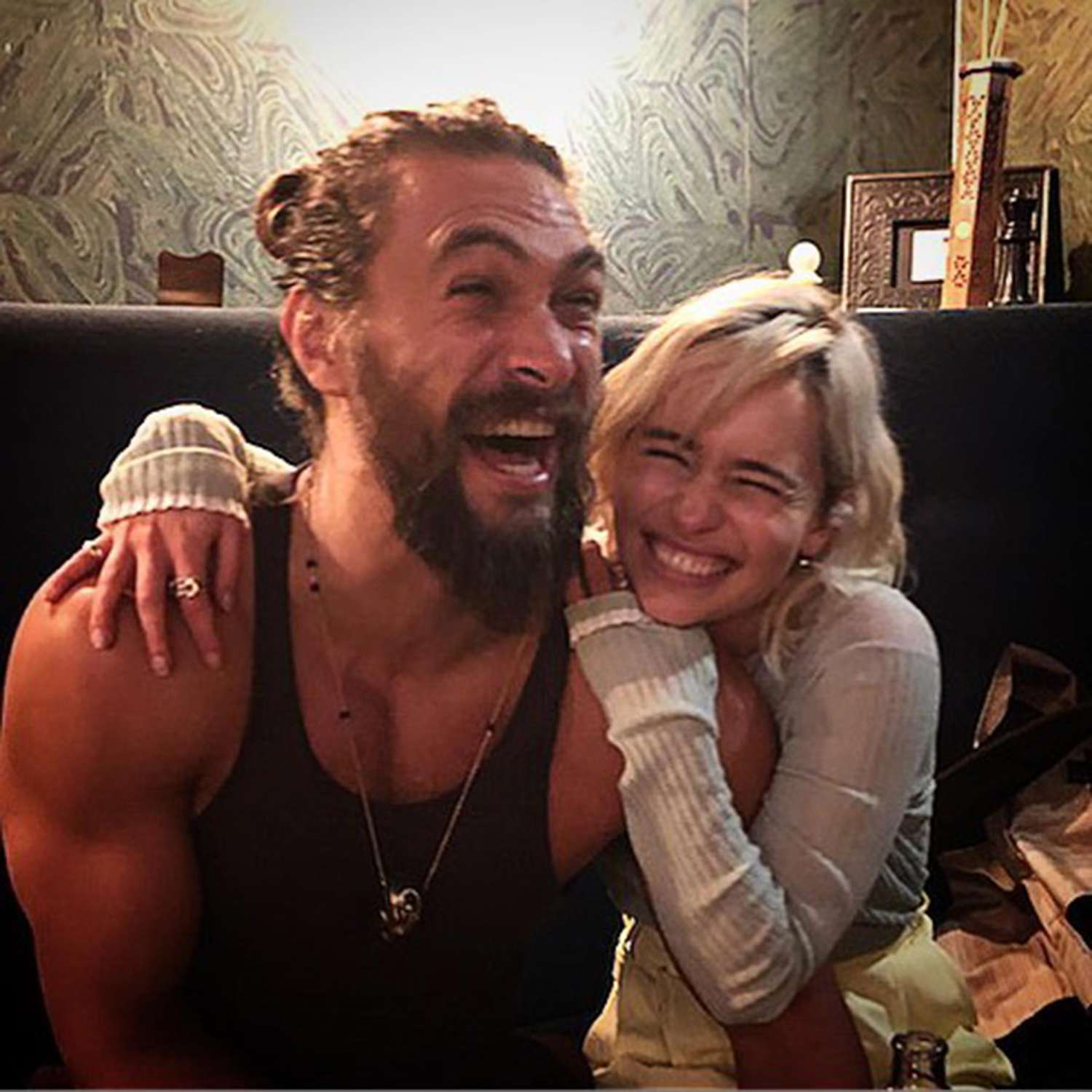 Jason Momoa and Emilia Clarke's mini-Game of Thrones reunions