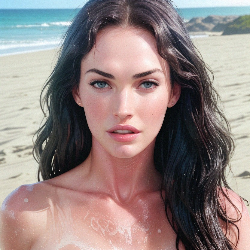 in this picture, there is a woman with long black hair and blue eyes