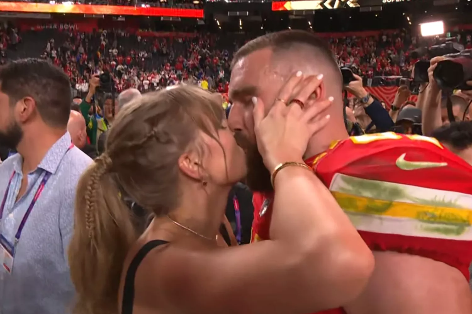 Taylor Swift and Travis Kelce winning 2024 Super Bowl