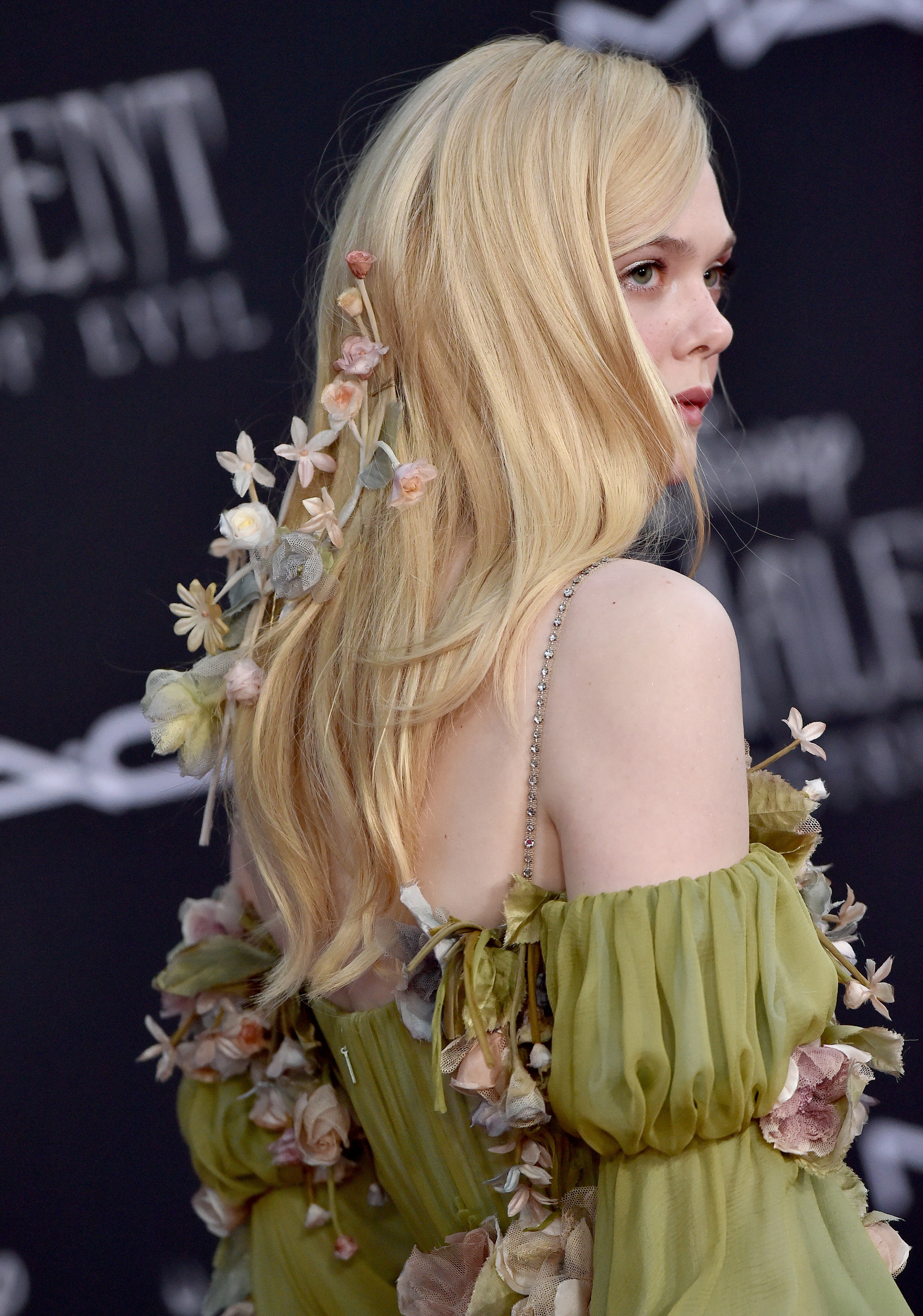 Elle Fanning's Floral Hair at the “Maleficent: Mistress of Evil” Premiere is a Fairytale Fever Dream | Vogue