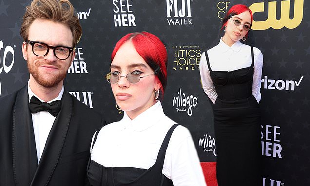 Critics Choice Awards 2024: Billie Eilish joins brother Finneas O'Connell on red carpet - but pair miss out on award for Barbie song | Daily Mail Online