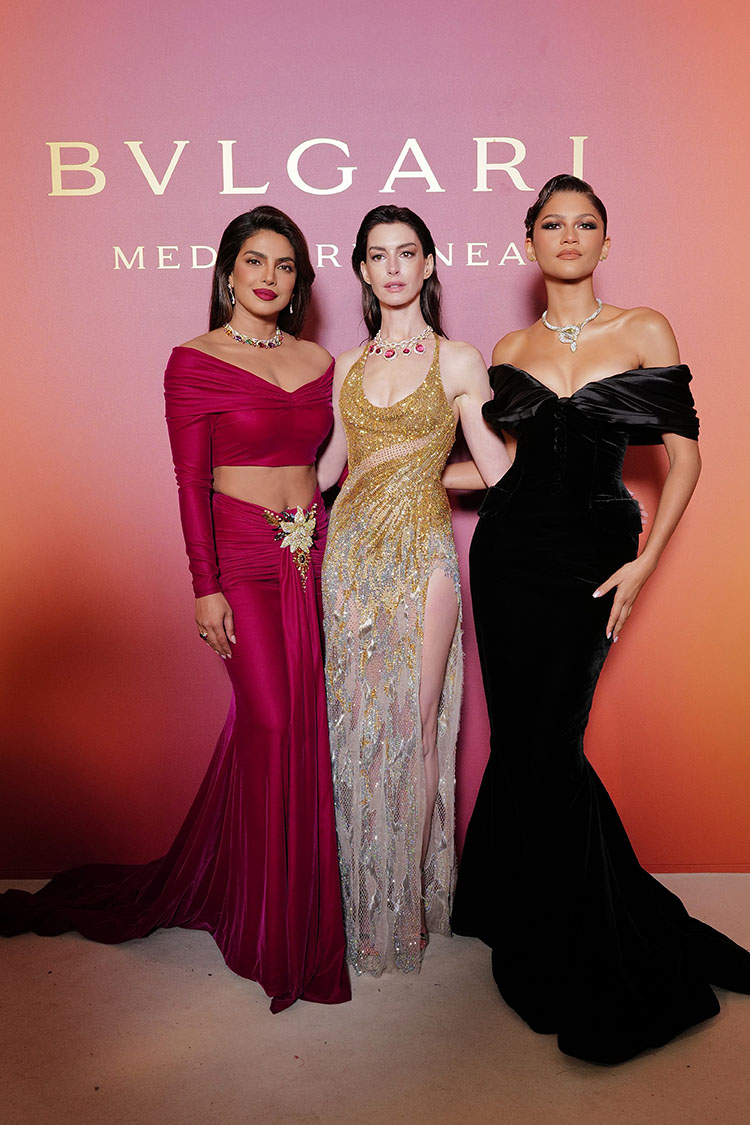 Priyanka Chopra Jonas, Anne Hathaway and Zendaya attends the "Bulgari Mediterranea High Jewelry" event