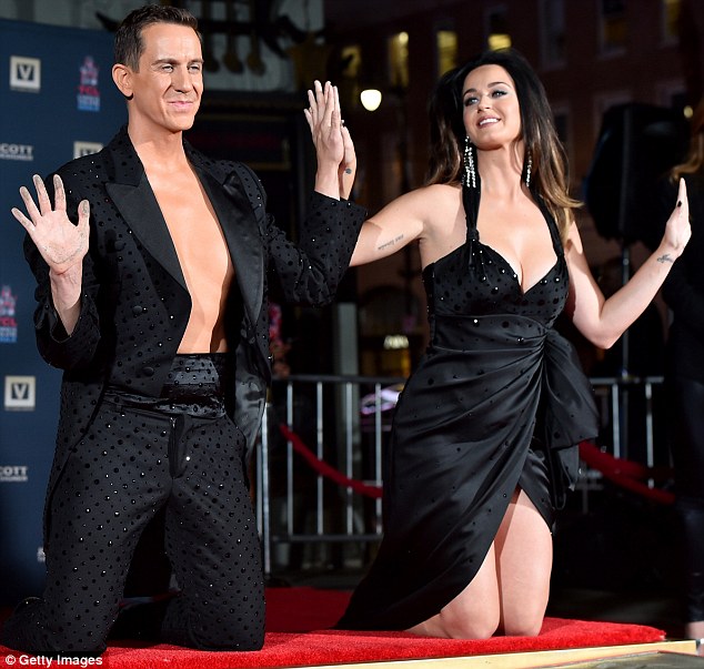 Fashionable friend: The pair both left the handprints for posterity in the concrete outside the Chinese Theatre