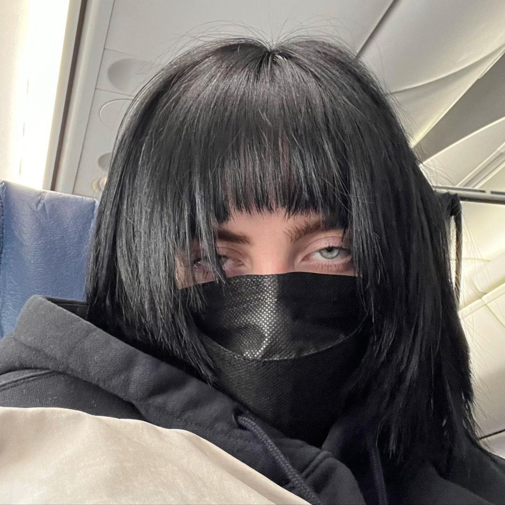 Billie Eilish with black hair