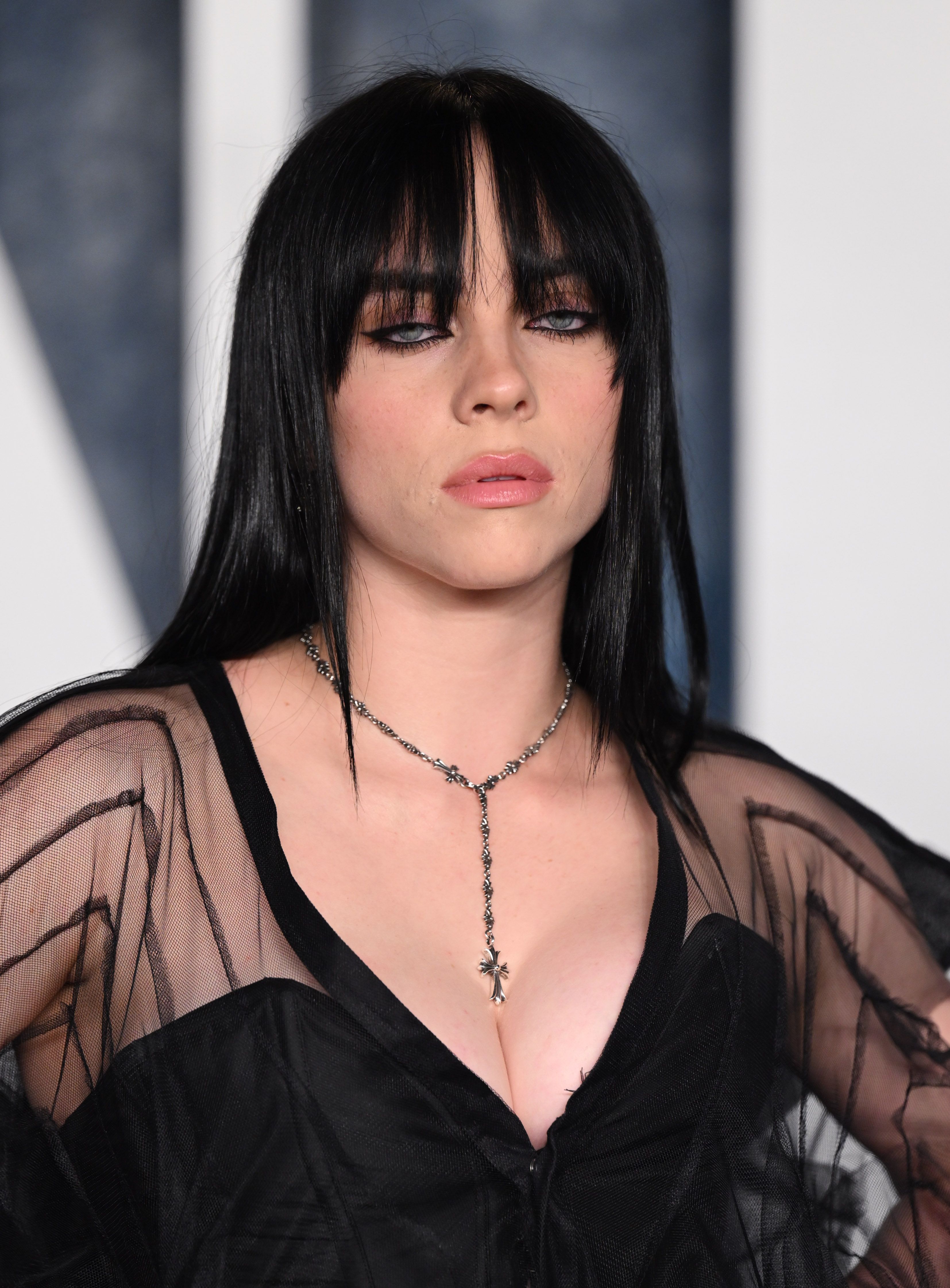 Billie Eilish Wore a Black Satin Suit to the Oscars After-Party