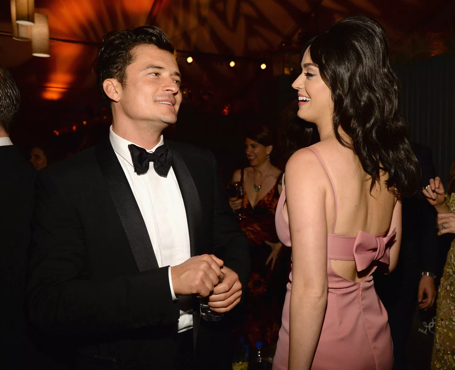 Orlando Bloom and Katy Perry attend The Weinstein Company and Netflix Golden Globe Party, presented with DeLeon Tequila, Laura Mercier, Lindt Chocolate, Marie Claire and Hearts On Fire at The Beverly Hilton Hotel on January 10, 2016 in Beverly Hills, California