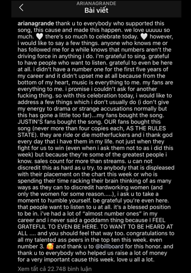 Biến căng: "Stuck With U" của Ariana Grande và Justin Bieber vừa #1 Billboard đã bị rapper "ít tài nhiều tật" tố cáo thao túng BXH? - Ảnh 6.