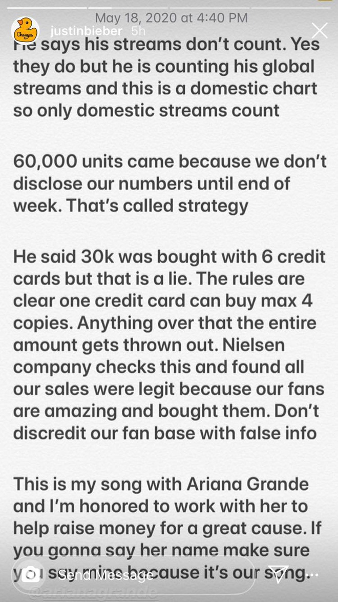 Biến căng: "Stuck With U" của Ariana Grande và Justin Bieber vừa #1 Billboard đã bị rapper "ít tài nhiều tật" tố cáo thao túng BXH? - Ảnh 6.