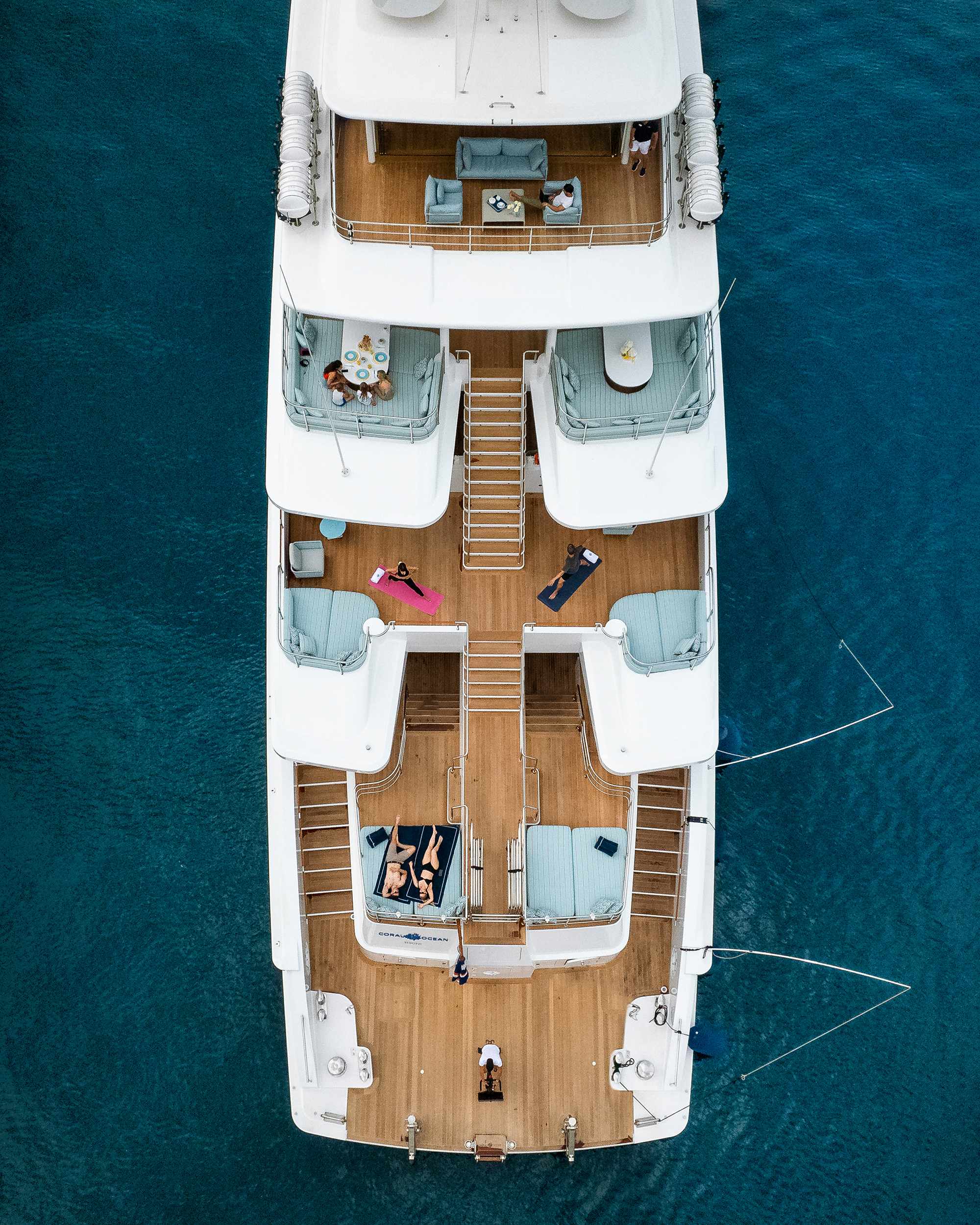 The Coral Ocean Yacht from a bird-eye view.