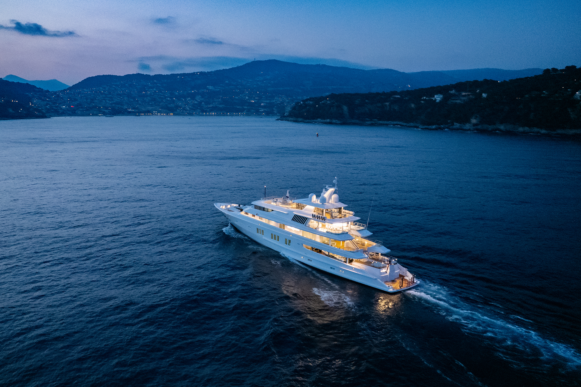 Coral Ocean yacht in the ocean .