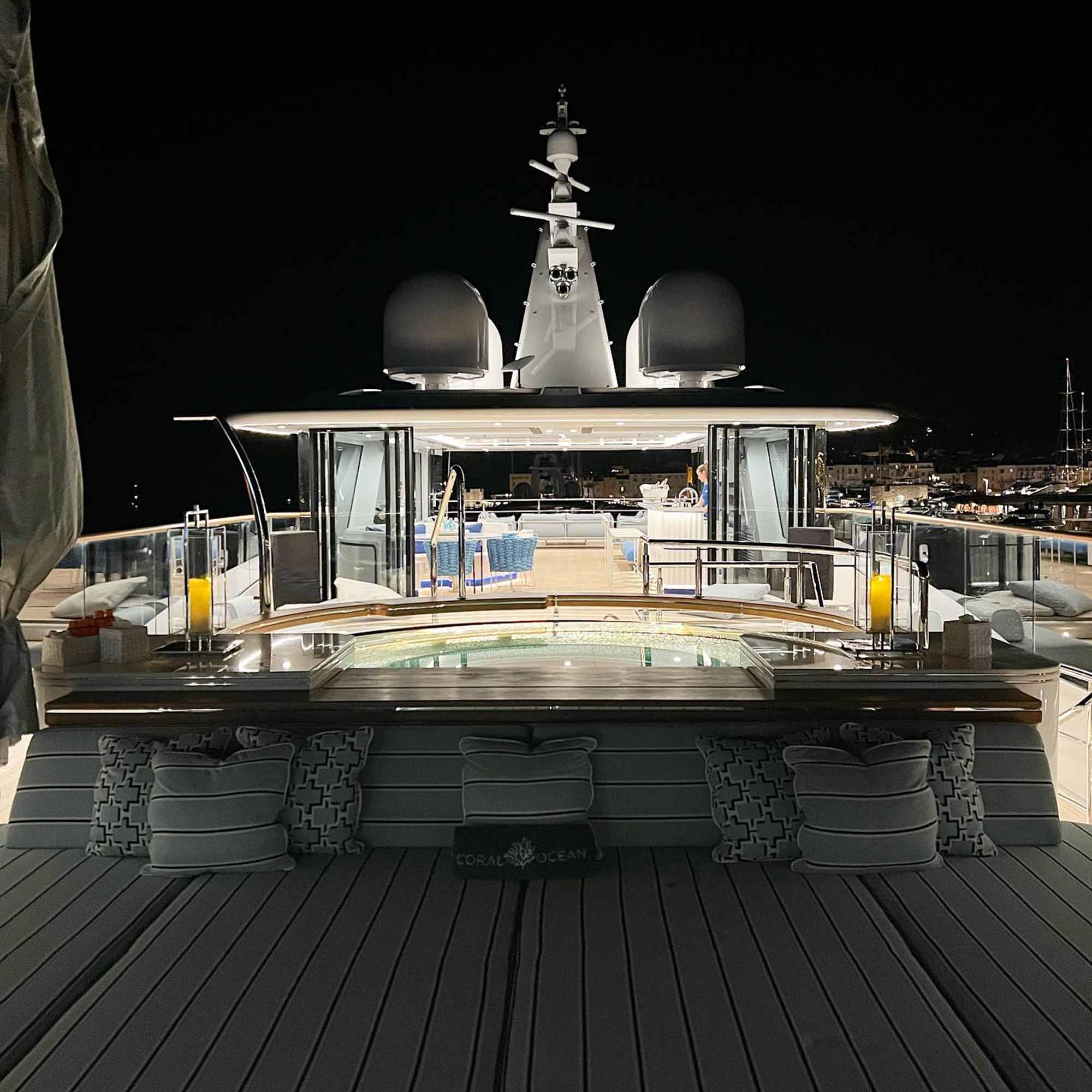 The deck of Coral Ocean yacht.