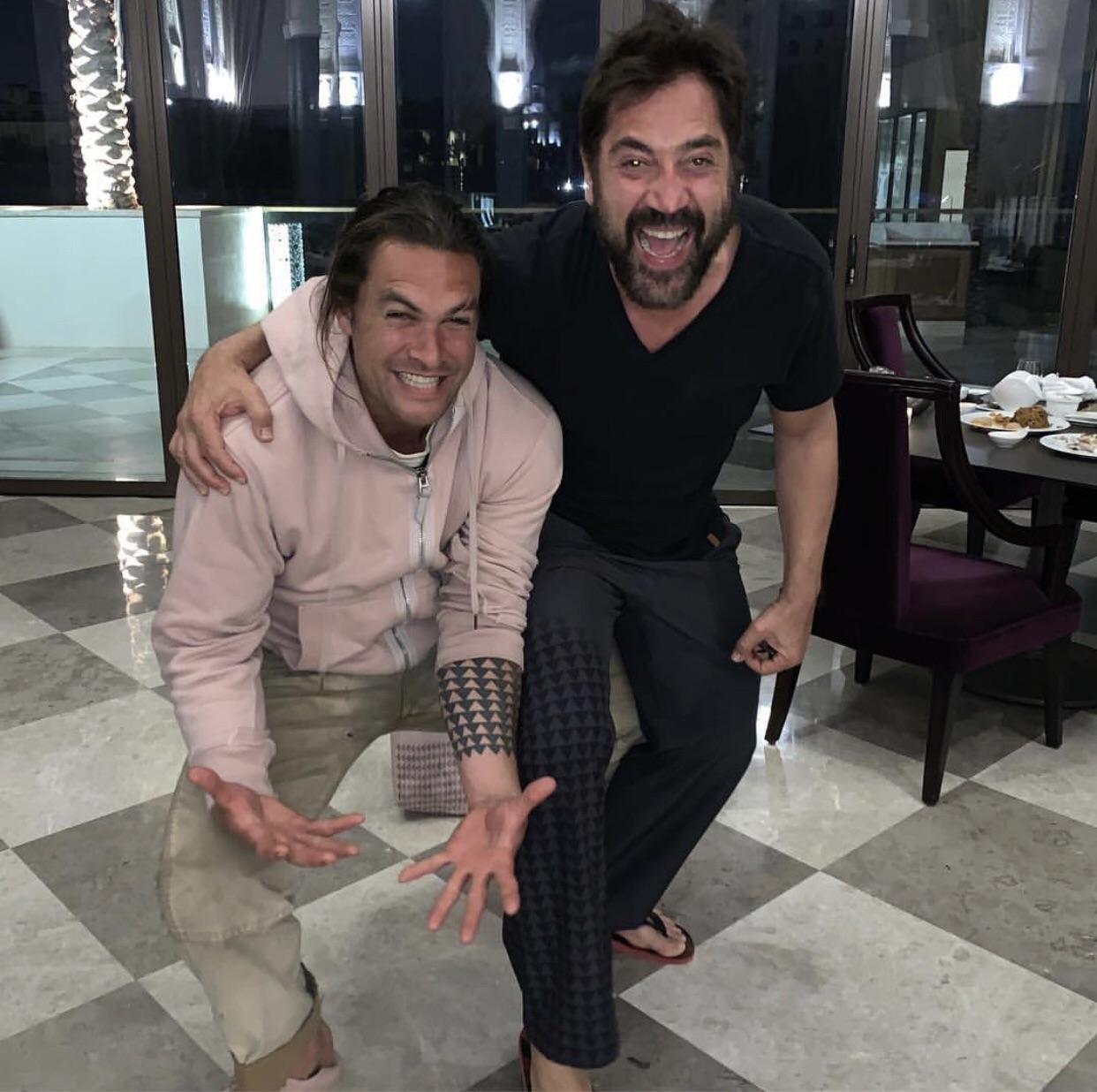 Actors Jason Momoa (Duncan Idaho) and Javier Bardem (Stilgar) spending some  time together off-set Dune. : r/dune