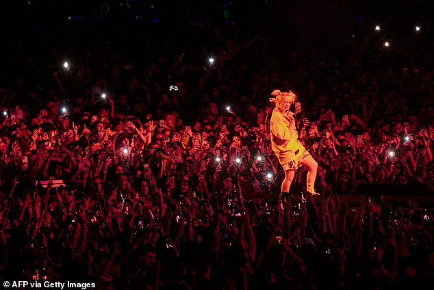 Hyped: The crowd went wild as she delivered some of her more well known songs