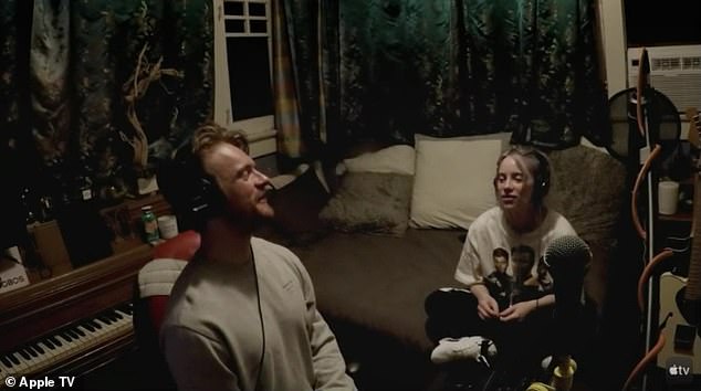 Streaming fly on the wall: In the upcoming Apple TV+ documentary The World's A Little Blurry, Billie is seen recording music with her brother Finneas in their childhood home