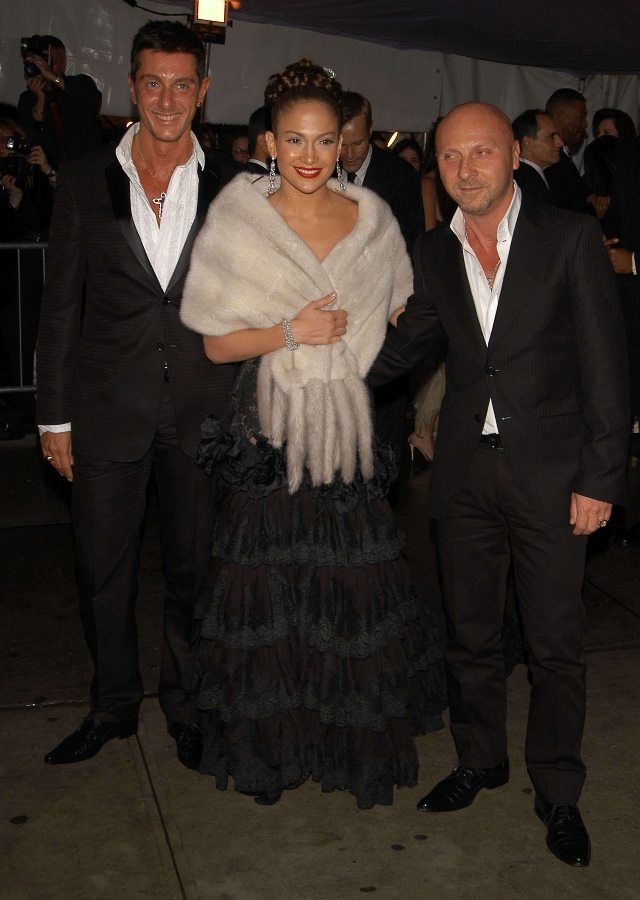 26 April 2004 - New York City - Stefano Gabbana, Jennifer Lopez and Domenico Dolce. ÒThe Party of the YearÓ at The Metropolitan Museum of Art Costume Institute Spring 2004 Benefit Gala celebrating the exhibition "Dangerous Liaisons: Fashion and Furniture in the 18th Century," sponsored by Asprey and Conde Nast.