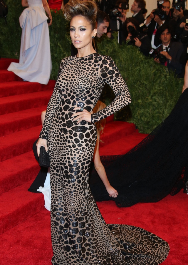 Singer Jennifer Lopez arrives at the Costume Institute Gala for the "Punk: Chaos to Couture" exhibition at the Metropolitan Museum of Art in New York City, USA, on 06 May 2013. 