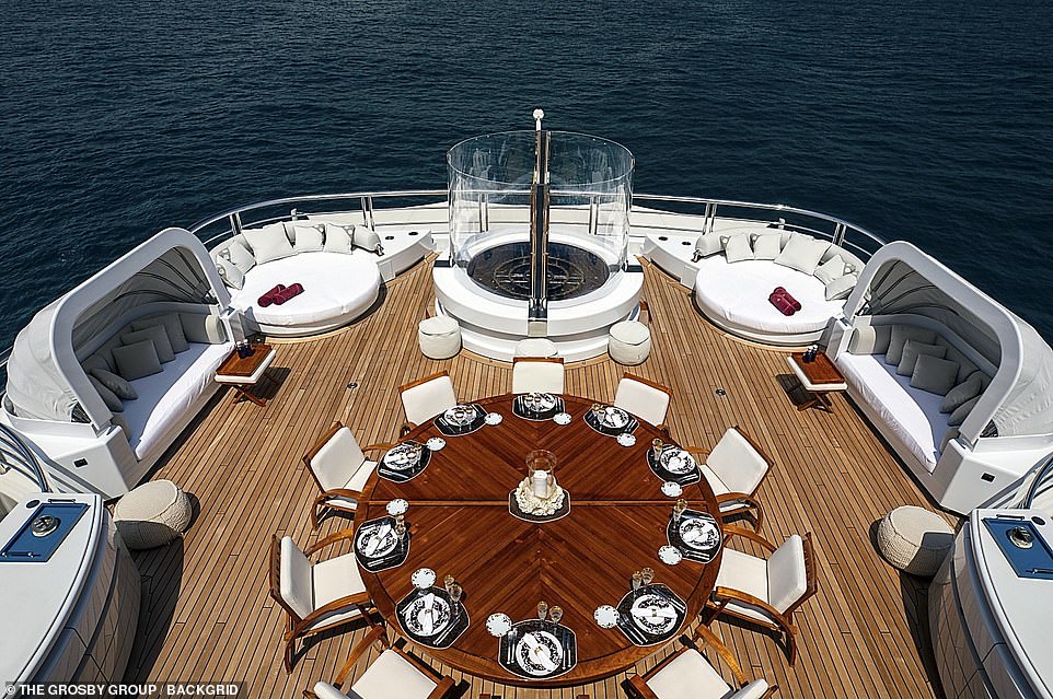 She's so fancy: The enormous vessel is worth a reported $130 million and can accommodate 17 guests in nine well-appointed cabins with space for a 27-strong crew