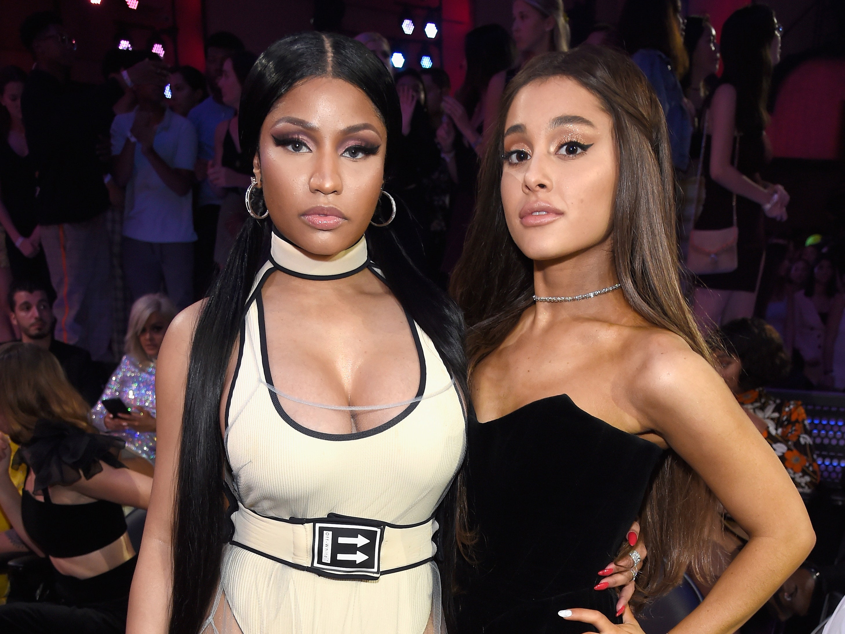 What Were Ariana Grande and Nicki Minaj Whispering About at the VMAs? An  Investigation | Glamour