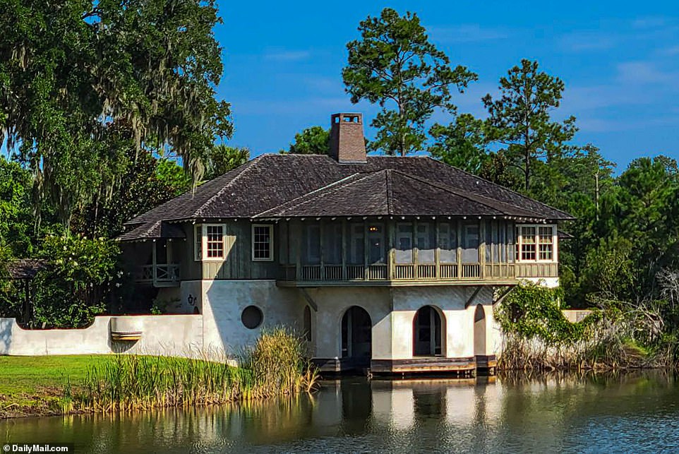 PICTURED: the guest house where close family stayed. The wedding at Affleck's mansion was a massive affair that involved months of preparation