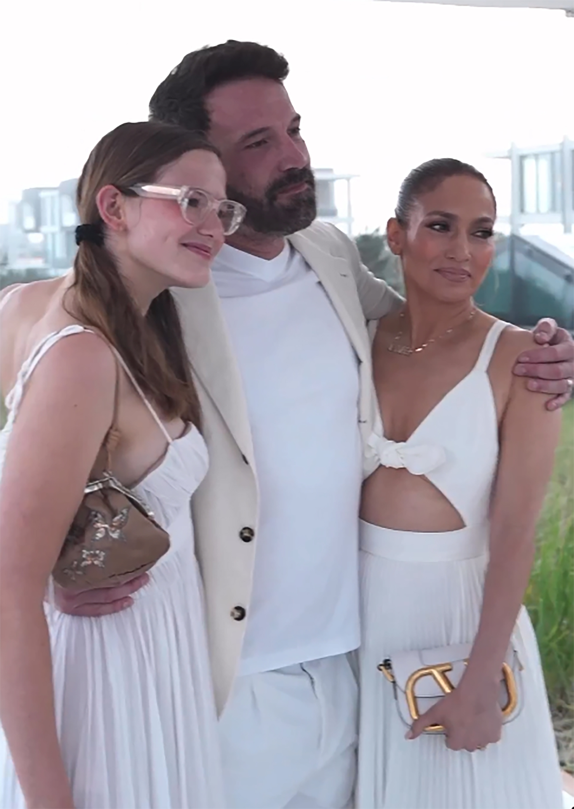 Jennifer Lopez and Ben Affleck and his daughter Violet.