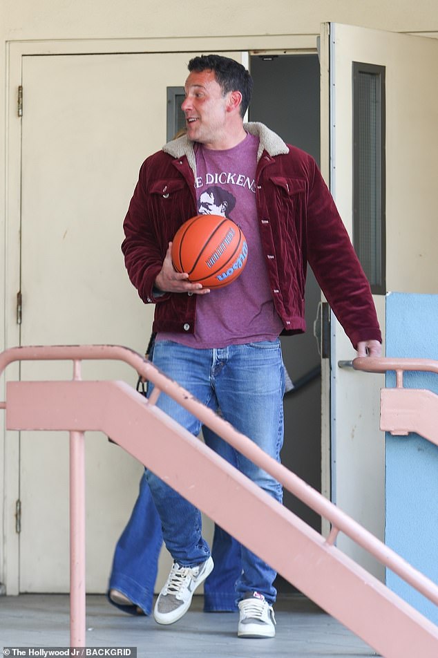 The A-list actor-director had a basketball in hand, four years after playing a hoops coach in 2020's The Way Back